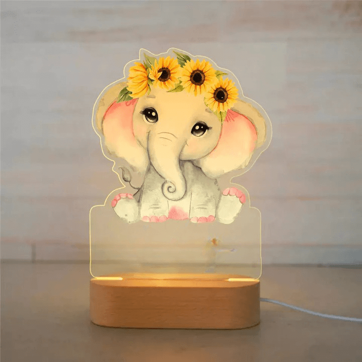 Lampa  3D LED de Noapte Elefantel Roz