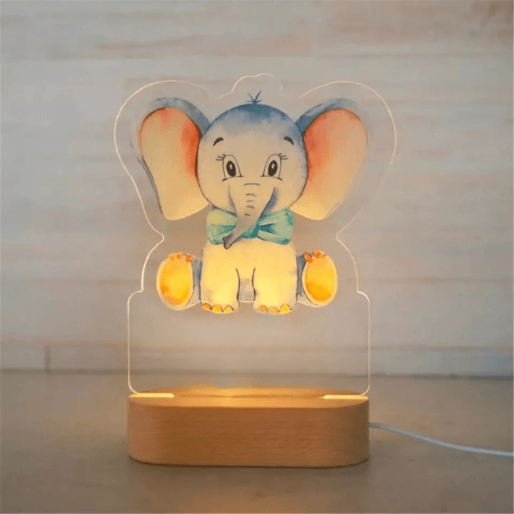 Lampa  3D LED de Noapte Elefantel Cu Papion